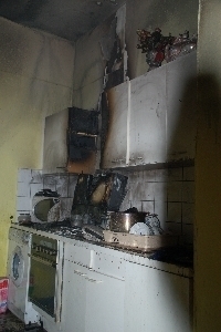 Brand in einer Küche